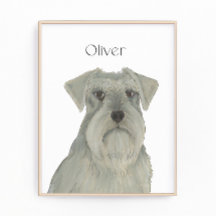 Personalisiert Grau Silver Schnauzer Art
