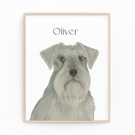 Personalisiert Grau Silver Schnauzer Art Fotodruck