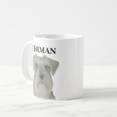 Personalisiert Grau Silver Schnauzer Kaffeetasse (Vorderseite Links)