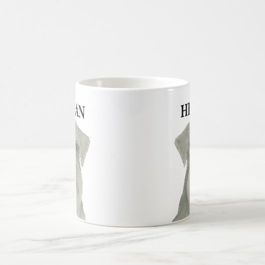 Personalisiert Grau Silver Schnauzer Kaffeetasse (Mittel)