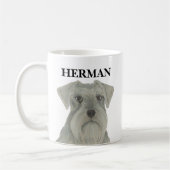 Personalisiert Grau Silver Schnauzer Kaffeetasse (Links)