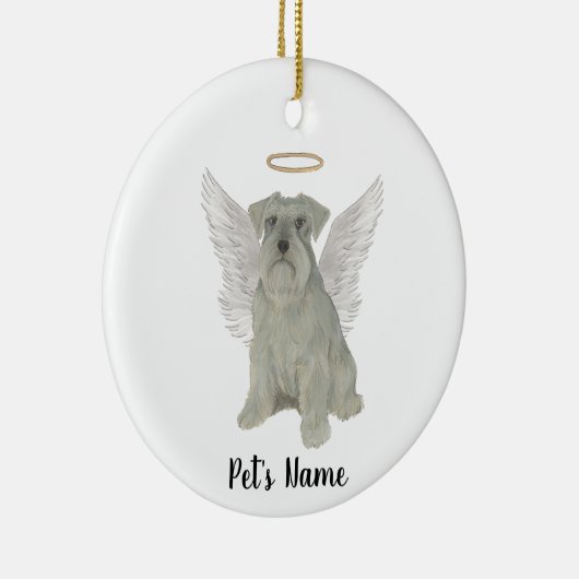 Personalisiert Grau Silver Schnauzer Keramik Ornament (Rechts)