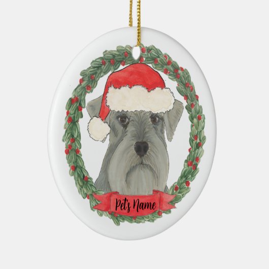 Personalisiert Grau Silver Schnauzer Keramik Ornament (Rechts)