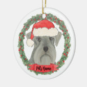 Personalisiert Grau Silver Schnauzer Keramik Ornament (Links)
