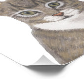 Personalisiert Grau Tabby Cat Art Fotodruck (Ecke)
