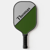 Personalisiert Grau- und Waldgrün Pickleball Schläger (Vorderseite)