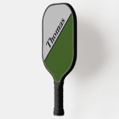 Personalisiert Grau- und Waldgrün Pickleball Schläger (Links)