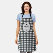 Personalisiert Grau und Weißes Buffalo Kariert Küc Schürze (Getragen)