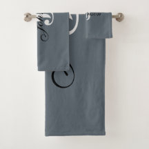 Personalisiert-Grau-Weiß-Monogramm