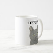 Personalisiert-graue Chartreuse-Katze Kaffeetasse (VorderseiteRechts)