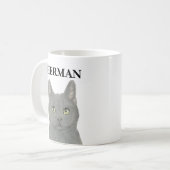 Personalisiert-graue Chartreuse-Katze Kaffeetasse (Vorderseite Links)