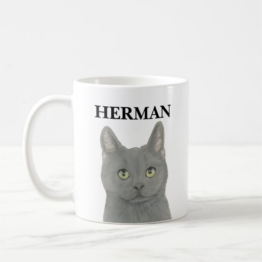 Personalisiert-graue Chartreuse-Katze Kaffeetasse (Links)