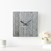 Personalisiert Graue Holzserie 12 Quadratische Wanduhr (Zuhause)