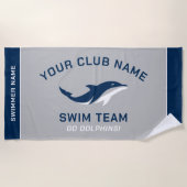 Personalisiert Graue Marineschwimmmannschaft Schwi Strandtuch (Vorderseite)