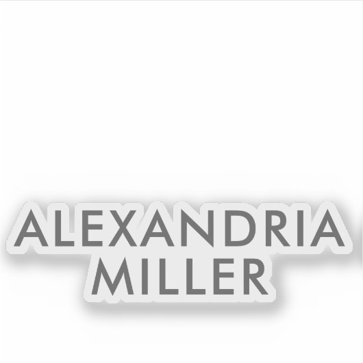 Personalisiert-Graue Monogramm-Aufkleber Aufkleber (Vorderseite)