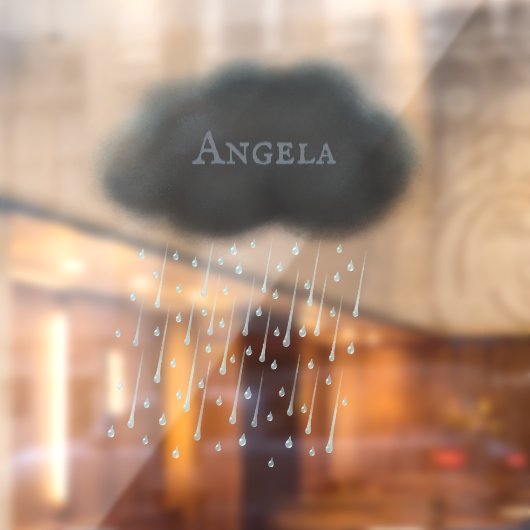 Personalisiert Graue Regenwolke Niedlich Fensteraufkleber (Blatt 2)