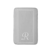 Personalisiert-graue Streifen-Monogramm Badematte (Vorderseite Vertikal)