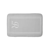 Personalisiert-graue Streifen-Monogramm Badematte (Vorderseite)