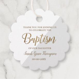 Personalisiert Gray Baby Girl Taufe danke Geschenkanhänger