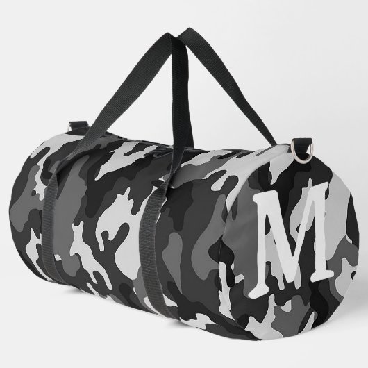 Personalisiert Gray Camouflage Duffle Bag (Linke Ecke)