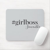 Personalisiert Gray #GirlBoss Name Mousepad (Mit Mouse)