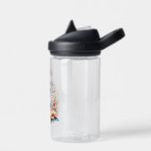 Personalisiert Gray Kitten in rosa Blume Trinkflasche (Links)