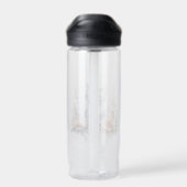 Personalisiert Gray Kitten in rosa Blume Trinkflasche (Rückseite)
