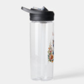 Personalisiert Gray Kitten in rosa Blume Trinkflasche (Rechts)