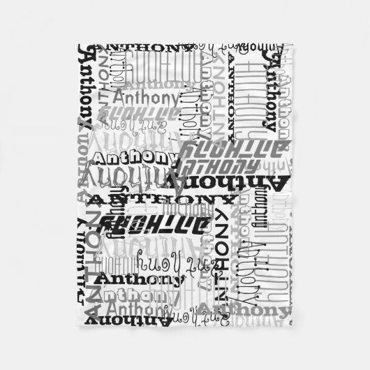 Personalisiert Gray Shades Individuelle Name Colla Fleecedecke (Vorderseite)