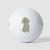 Personalisiert Gray Silver Poodle Golfball (Vorderseite)