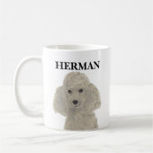 Personalisiert Gray Silver Poodle Kaffeetasse (Links)