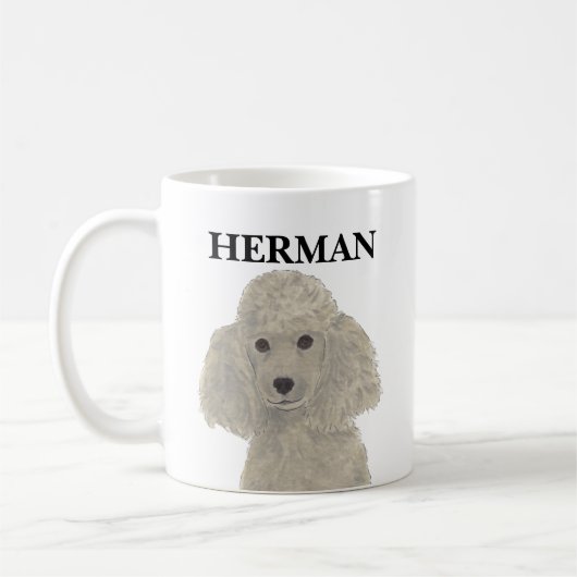 Personalisiert Gray Silver Poodle Kaffeetasse (Links)