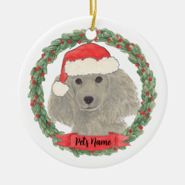 Personalisiert Gray Silver Poodle Keramik Ornament