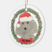 Personalisiert Gray Silver Poodle Keramik Ornament (Links)