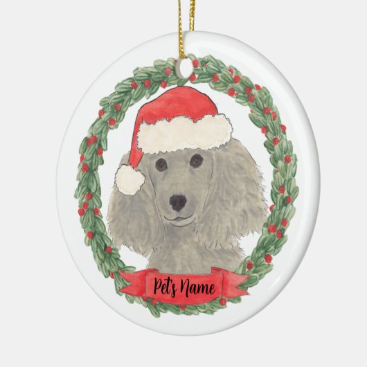 Personalisiert Gray Silver Poodle Keramik Ornament (Links)
