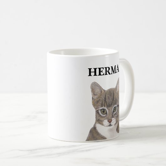 Personalisiert Gray Tabby Cat Kaffeetasse (VorderseiteRechts)