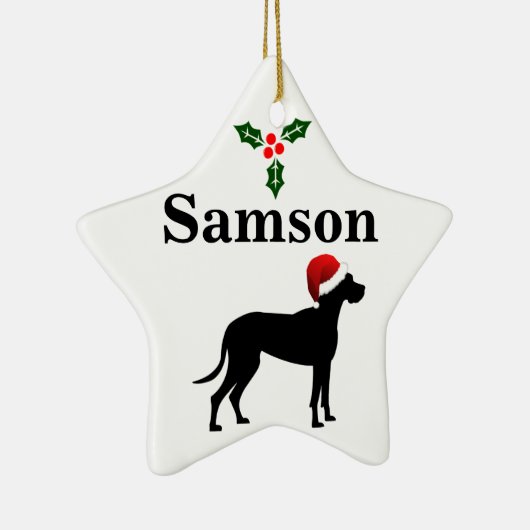 Personalisiert Great Dane Dog Weihnachten Keramik Ornament (Rechts)