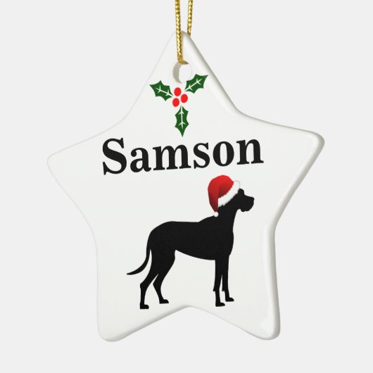 Personalisiert Great Dane Dog Weihnachten Keramik Ornament (Links)