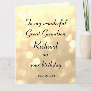 Personalisiert Great Grandson Birthday Karte