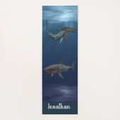 Personalisiert Great White and Hammerhead Sharks Yogamatte (Rückseite)