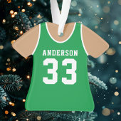 Personalisiert Green Basketball Jersey Ornament
