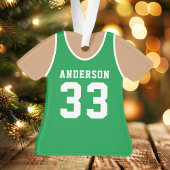 Personalisiert Green Basketball Jersey Ornament