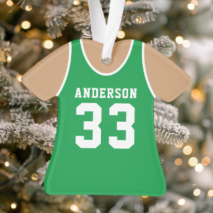 Personalisiert Green Basketball Jersey Ornament