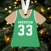 Personalisiert Green Basketball Jersey Ornament