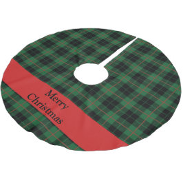 Personalisiert Green Black Kariert Tartan Polyester Weihnachtsbaumdecke