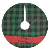 Personalisiert Green Black Kariert Tartan Polyester Weihnachtsbaumdecke (Vorderseite)