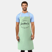 Personalisiert Green Black Koch Kitchen Schürze (Getragen)
