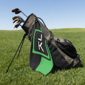 Personalisiert-Green-Black-Monogram-Golfhandtuch Golfhandtuch (Gras)
