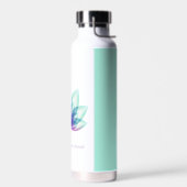 Personalisiert Green Blue Lila Lotus Blume Trinkflasche (Links)