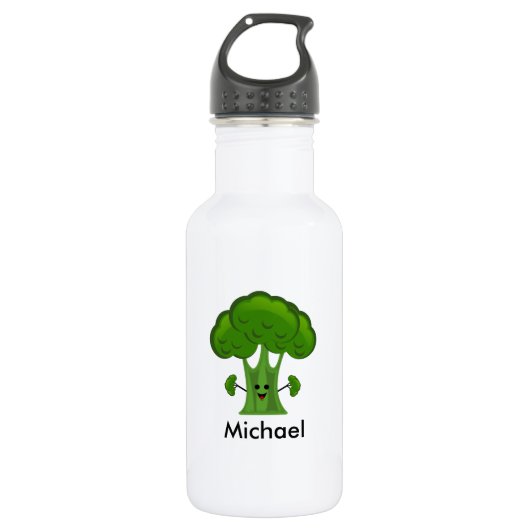 Personalisiert Green Broccoli Edelstahlflasche (Vorderseite)